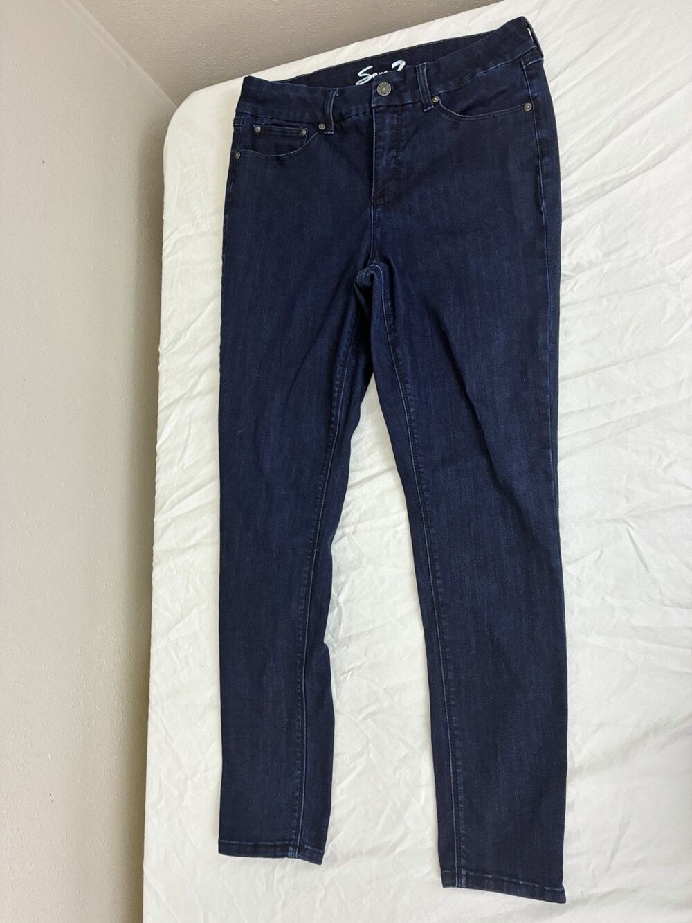 Seven7 Women's Tummyless High Rise Slimming Control Panel Skinny Jeans Sz 12